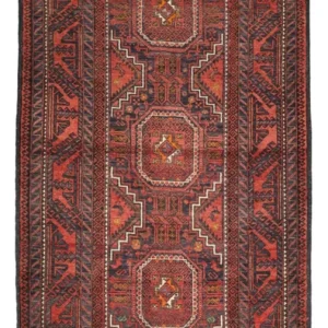 Løper Balutsj-teppe - 194 x 98 cm - mørk rød