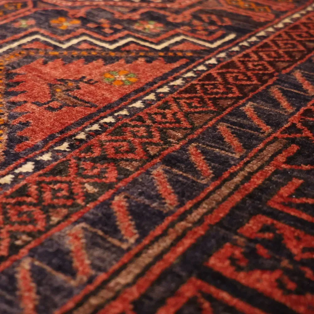 Løper Balutsj-teppe - 194 x 98 cm - mørk rød