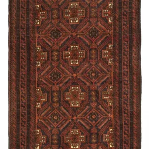 Løper Balutsj-teppe - 194 x 97 cm - mørk rød