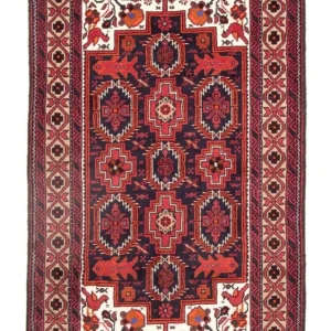 Løper Balutsj-teppe - 195 x 106 cm - rød