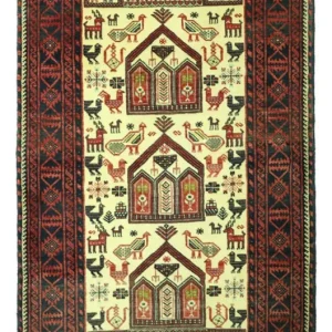 Løper Balutsj-teppe - 196 x 103 cm - beige