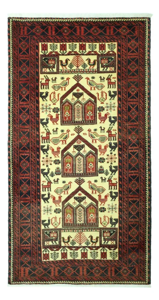 Løper Balutsj-teppe - 196 x 103 cm - beige