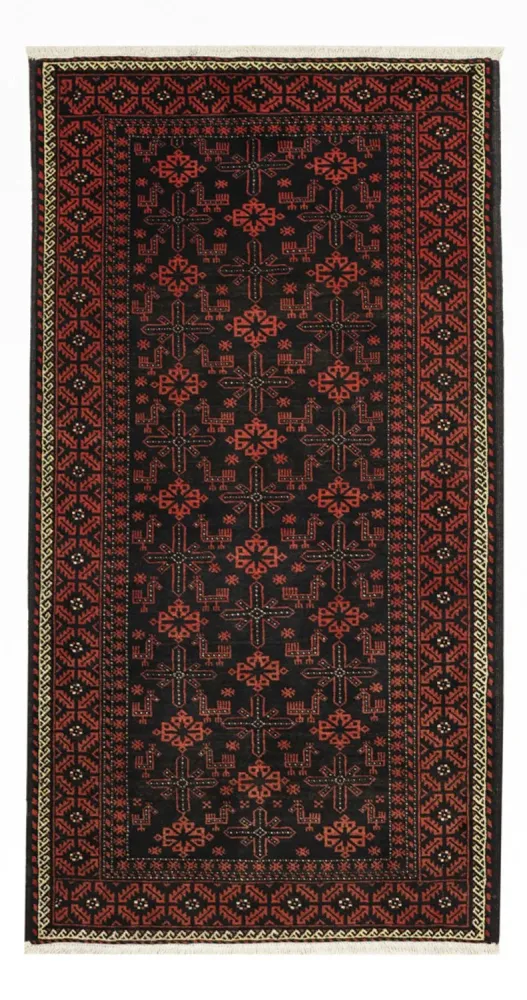 Løper Balutsj-teppe - 197 x 105 cm - mørk rød