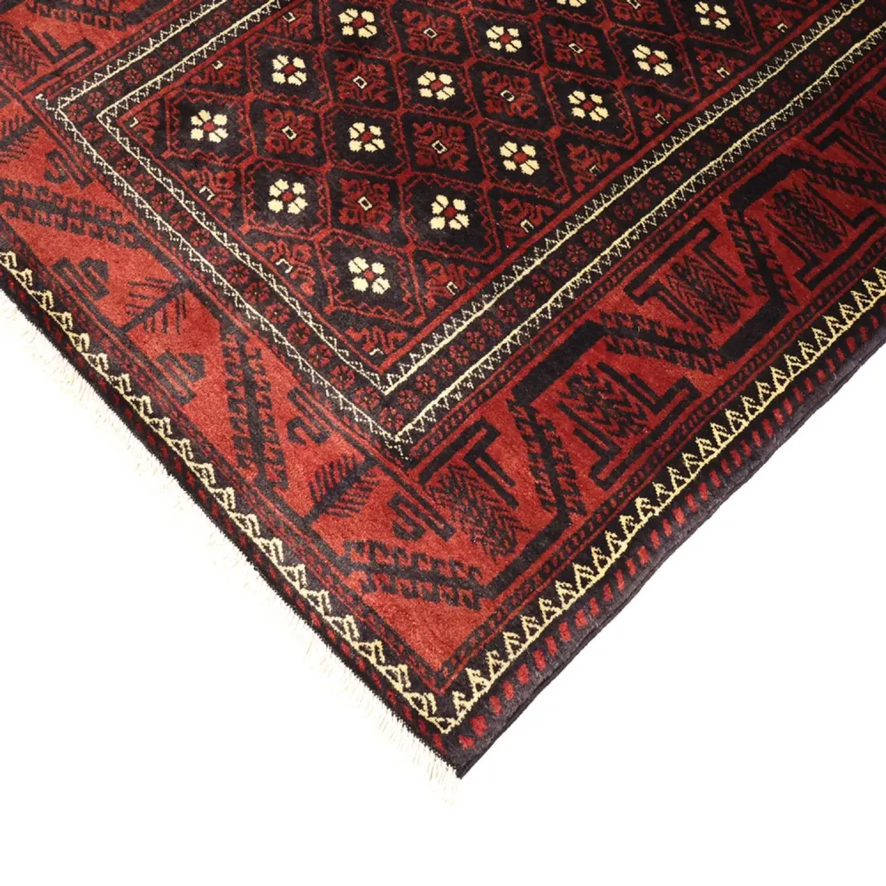 Løper Balutsj-teppe - 198 x 103 cm - mørk rød