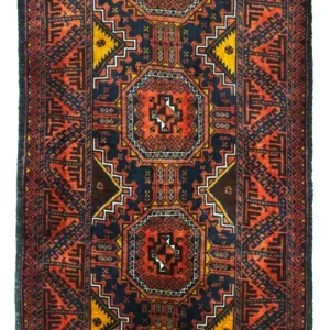 Løper Balutsj-teppe - 198 x 98 cm - mørk rød