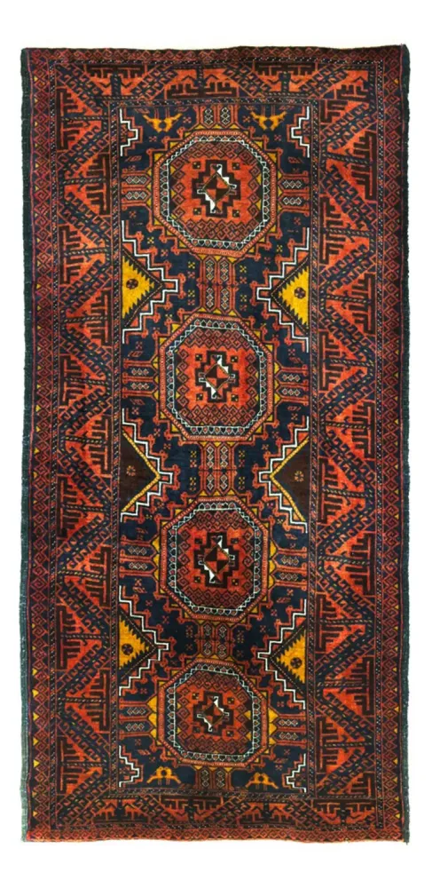 Løper Balutsj-teppe - 198 x 98 cm - mørk rød