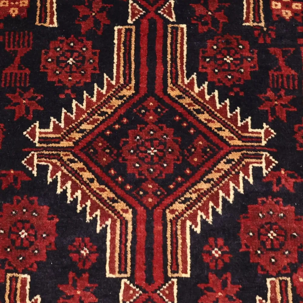 Løper Balutsj-teppe - 199 x 100 cm - mørk rød