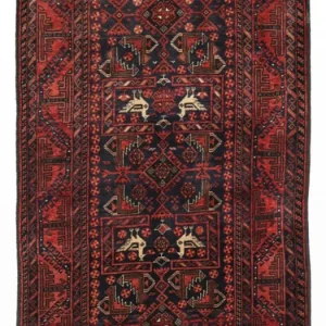 Løper Balutsj-teppe - 200 x 107 cm - mørk rød