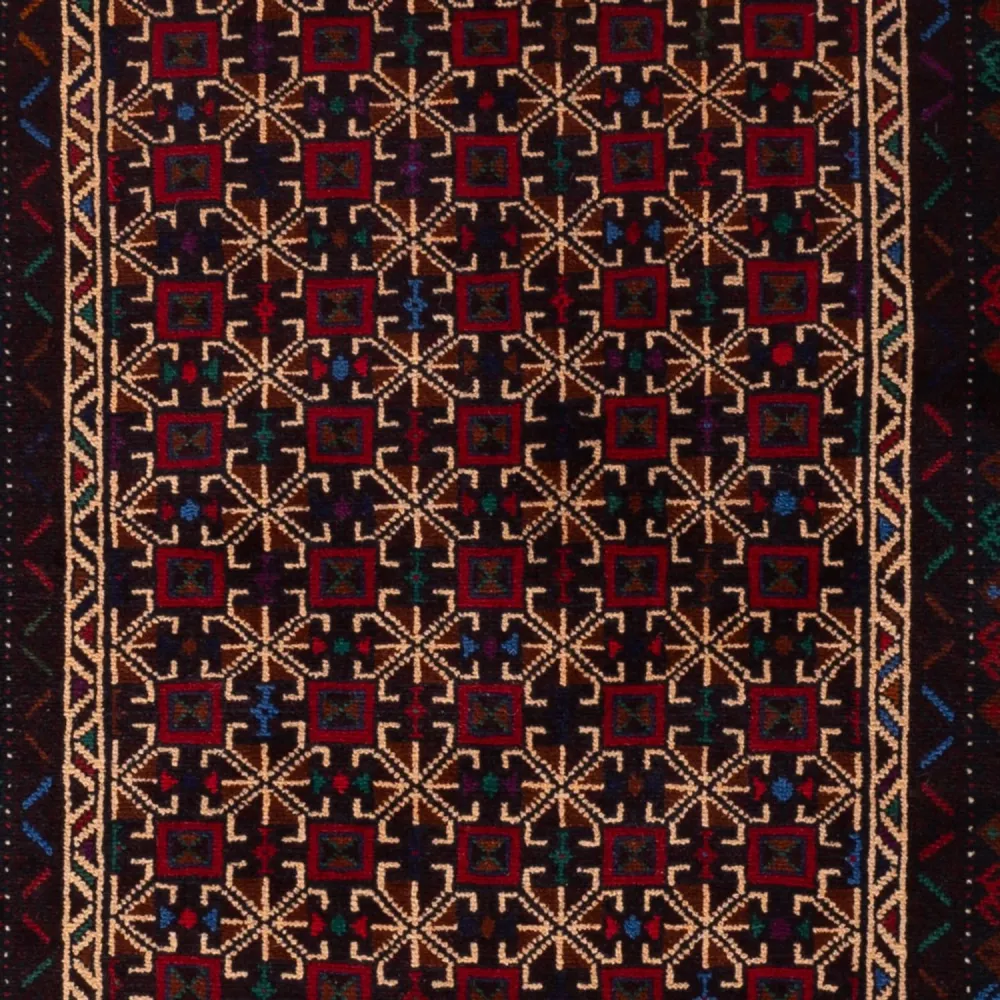 Løper Balutsj-teppe - 200 x 114 cm - mørk rød