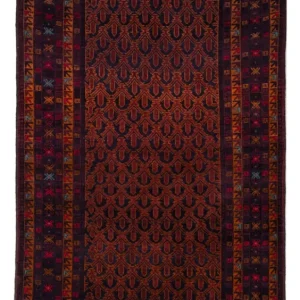 Løper Balutsj-teppe - 200 x 114 cm - mørk rød