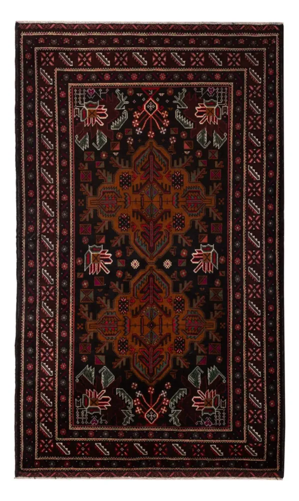 Løper Balutsj-teppe - 201 x 114 cm - mørk rød
