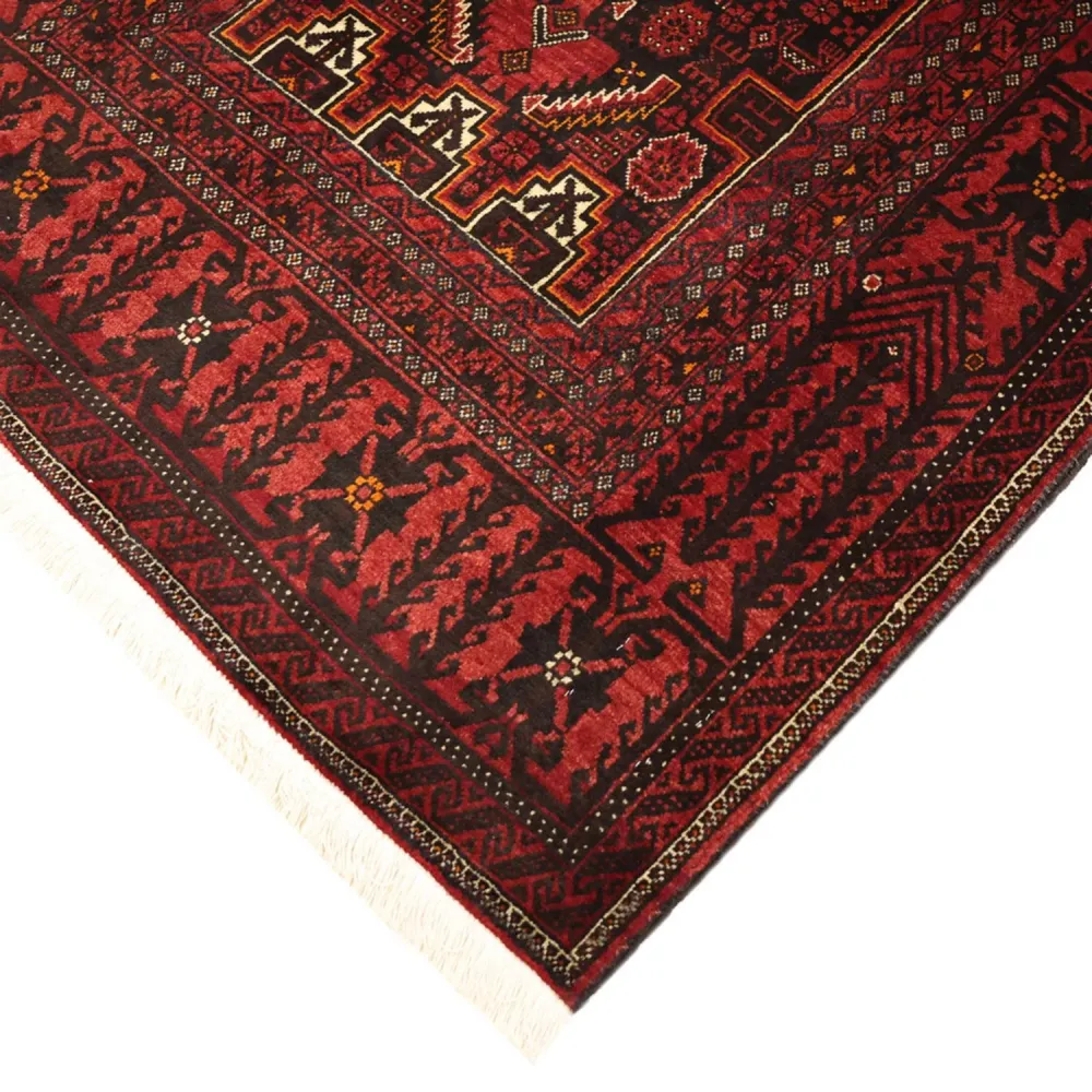 Løper Balutsj-teppe - 201 x 97 cm - mørk rød