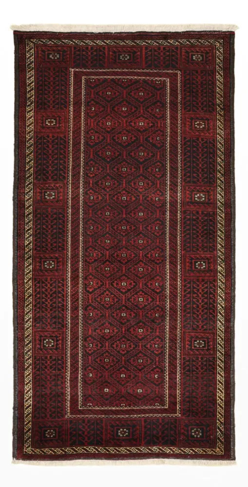 Løper Balutsj-teppe - 203 x 101 cm - mørk rød