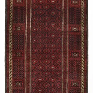 Løper Balutsj-teppe - 203 x 101 cm - mørk rød
