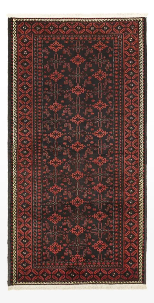 Løper Balutsj-teppe - 204 x 102 cm - mørk rød