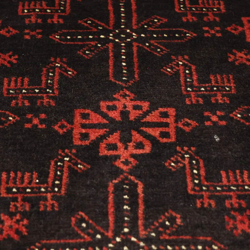 Løper Balutsj-teppe - 204 x 102 cm - mørk rød
