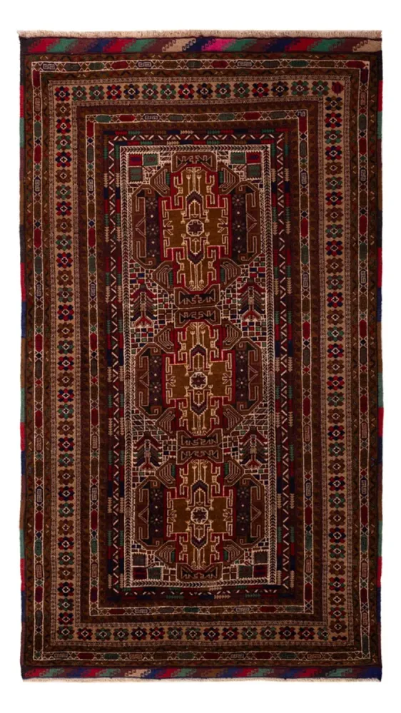 Løper Balutsj-teppe - 204 x 110 cm - mørk beige