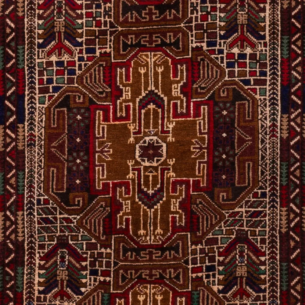 Løper Balutsj-teppe - 204 x 110 cm - mørk beige