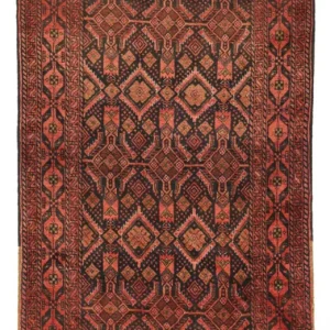 Løper Balutsj-teppe - 205 x 105 cm - mørk rød