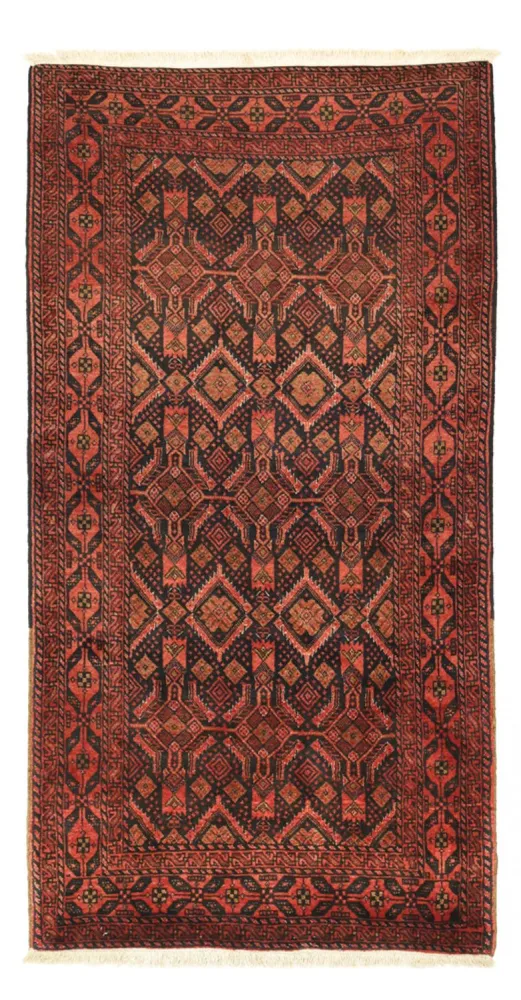 Løper Balutsj-teppe - 205 x 105 cm - mørk rød