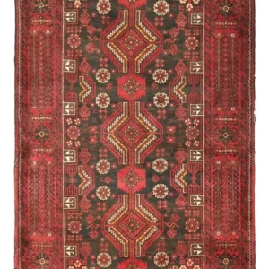 Løper Balutsj-teppe - 210 x 105 cm - mørk rød