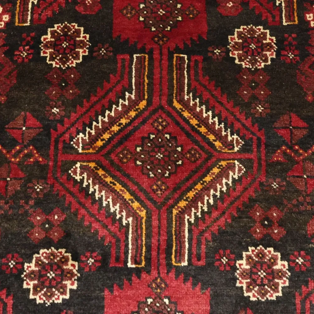 Løper Balutsj-teppe - 210 x 105 cm - mørk rød