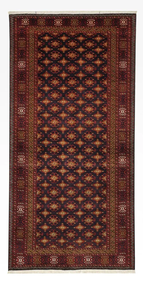 Løper Balutsj-teppe - 220 x 108 cm - mørk brun