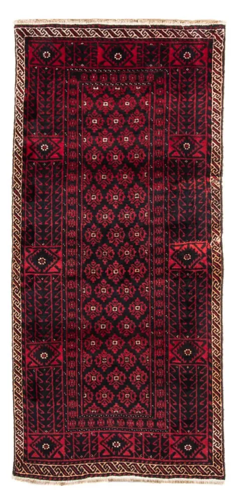 Løper Balutsj-teppe - 222 x 110 cm - mørk rød
