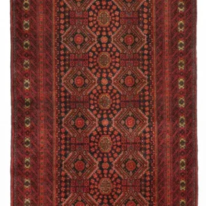 Løper Balutsj-teppe - 223 x 115 cm - mørk rød