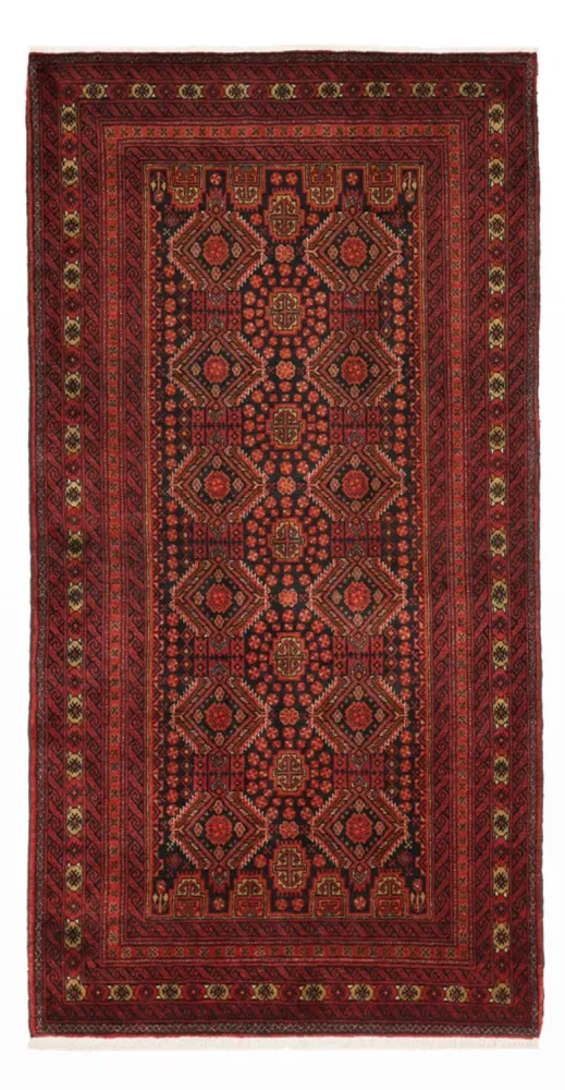 Løper Balutsj-teppe - 223 x 115 cm - mørk rød