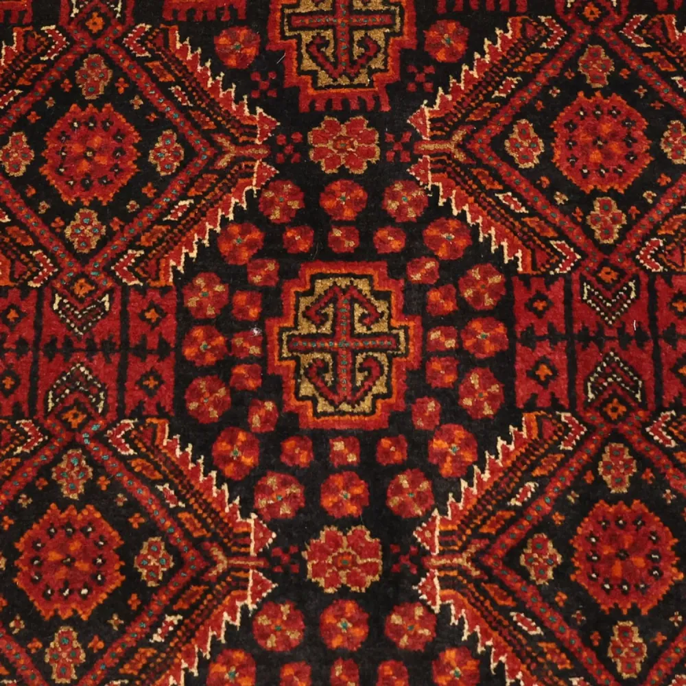 Løper Balutsj-teppe - 223 x 115 cm - mørk rød