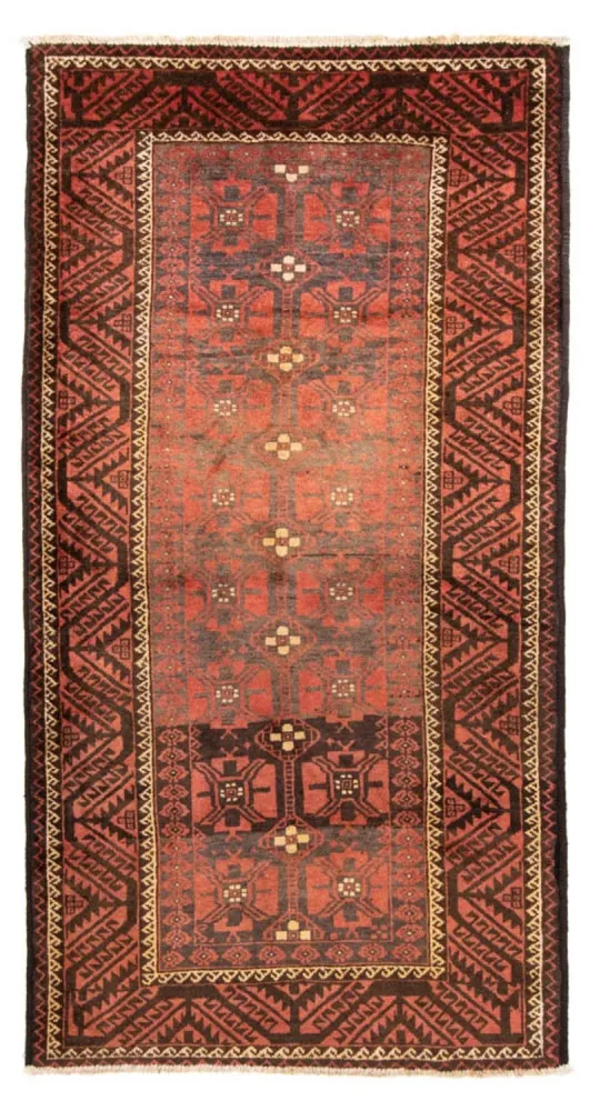 Løper Balutsj-teppe - 225 x 123 cm - lys rød