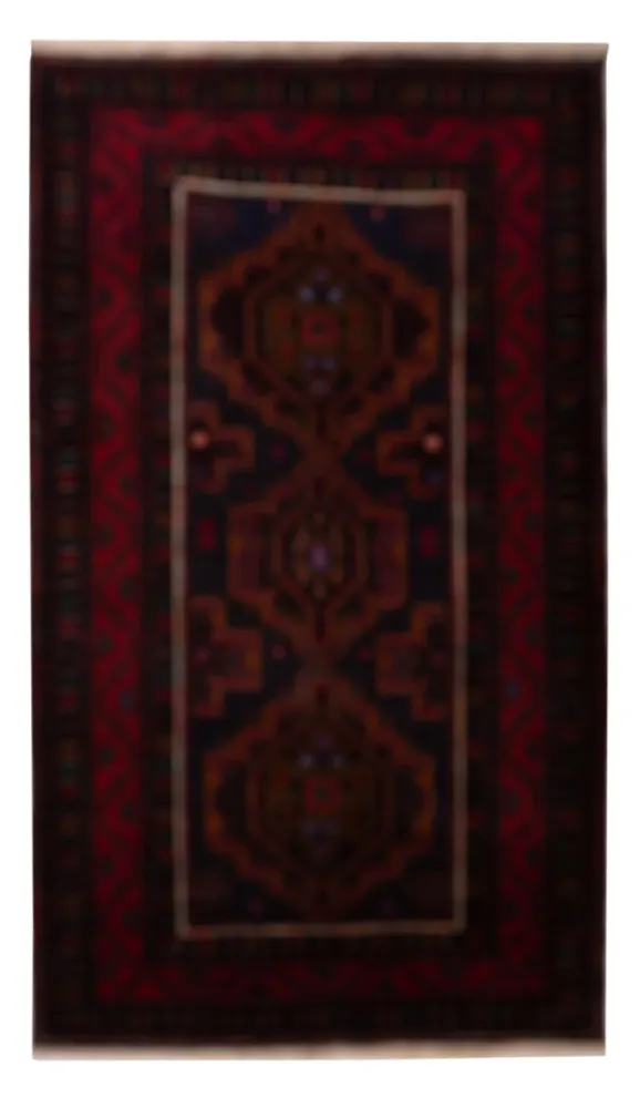 Løper Balutsj-teppe - 227 x 129 cm - mørk rød