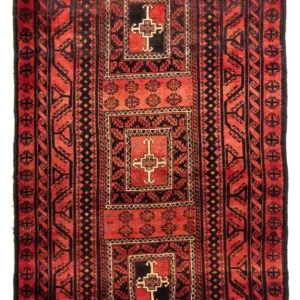 Løper Balutsj-teppe - 236 x 127 cm - rød
