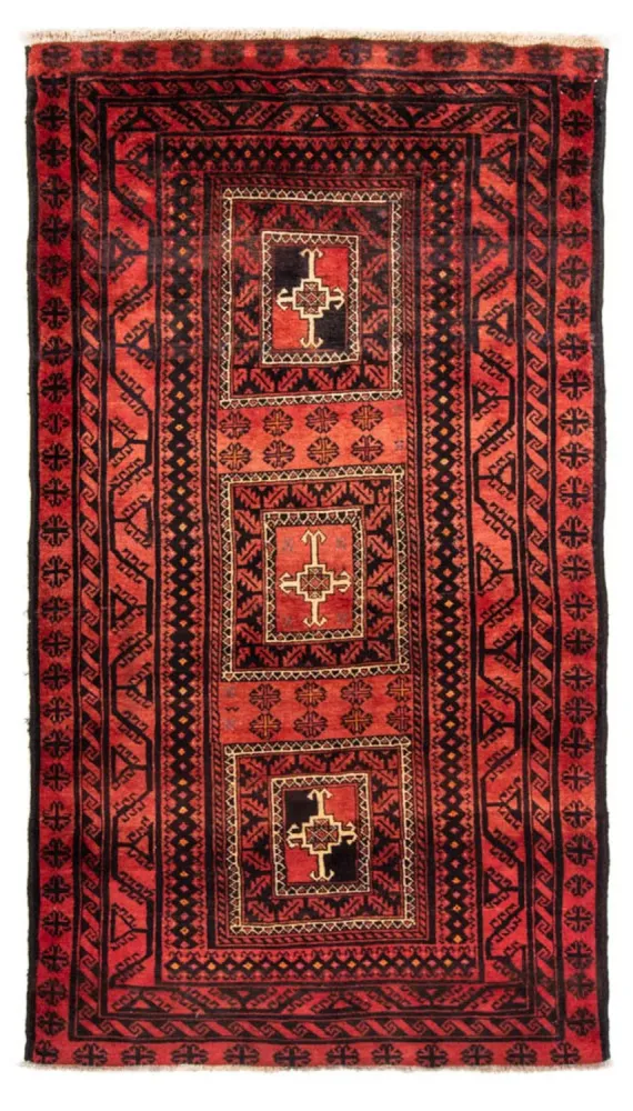 Løper Balutsj-teppe - 236 x 127 cm - rød