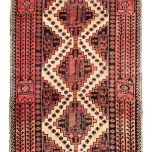 Løper Balutsj-teppe - 238 x 100 cm - lys rød