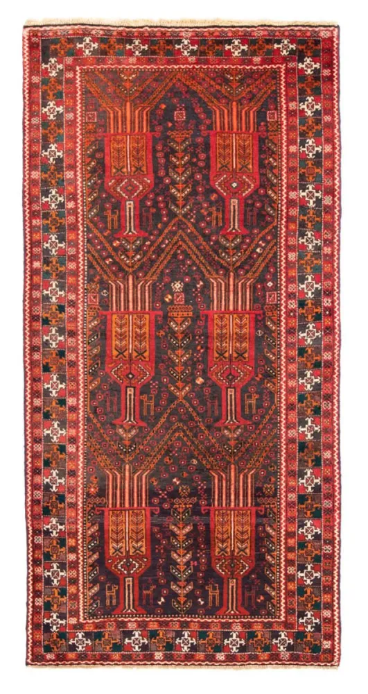 Løper Balutsj-teppe - 239 x 111 cm - rust