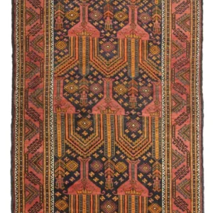 Løper Balutsj-teppe - 249 x 113 cm - mørkeblå