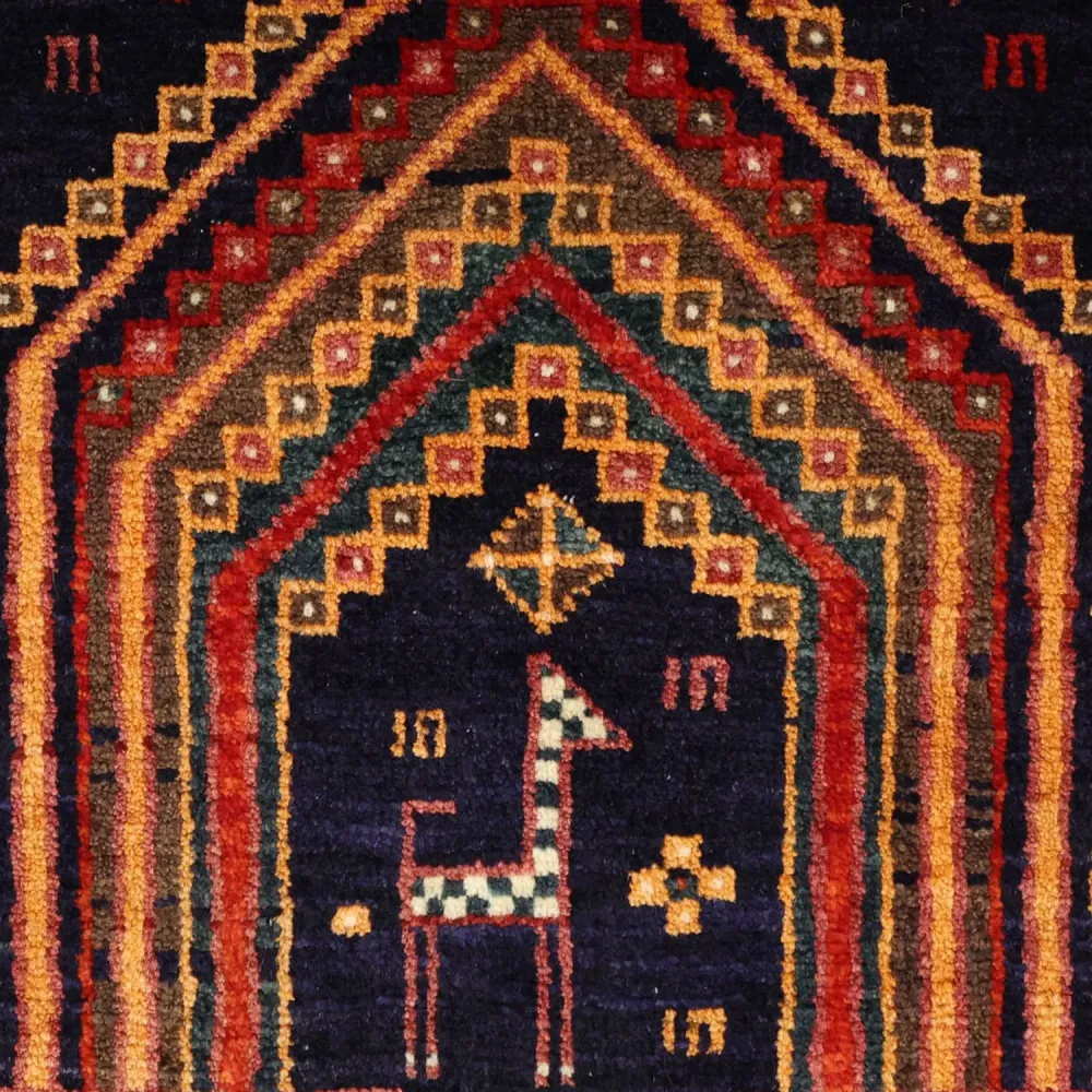 Løper Balutsj-teppe - 251 x 128 cm - mørk rød