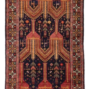 Løper Balutsj-teppe - 251 x 128 cm - mørk rød