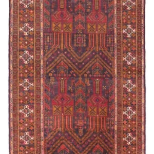 Løper Balutsj-teppe - 292 x 103 cm - mørk rød