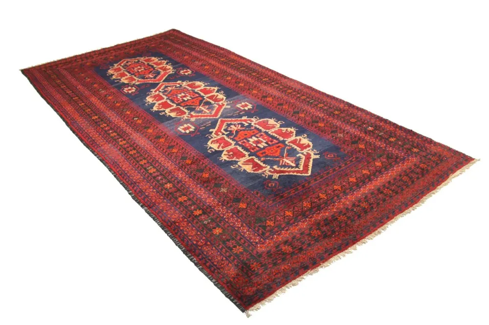 Løper Balutsj-teppe - 294 x 142 cm - blå
