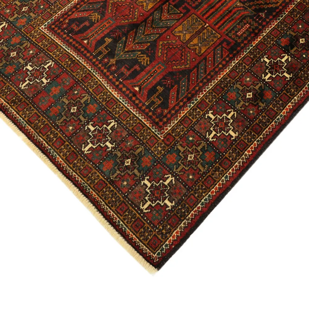 Løper Balutsj-teppe - 297 x 107 cm - mørk rød