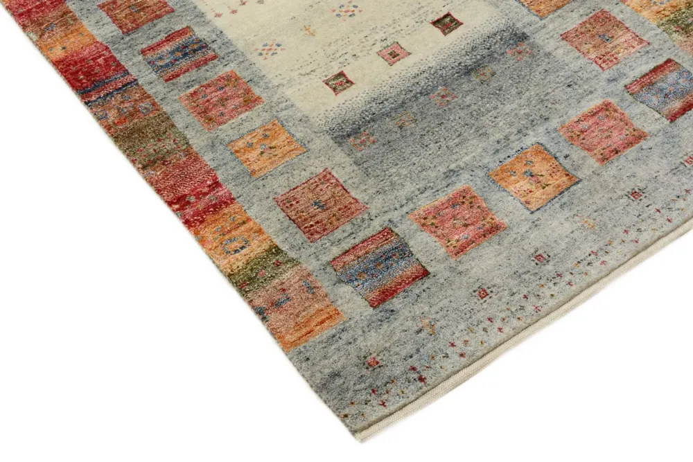 Løper Gabbeh teppe - Loribaft Indus - 295 x 82 cm - flerfarget