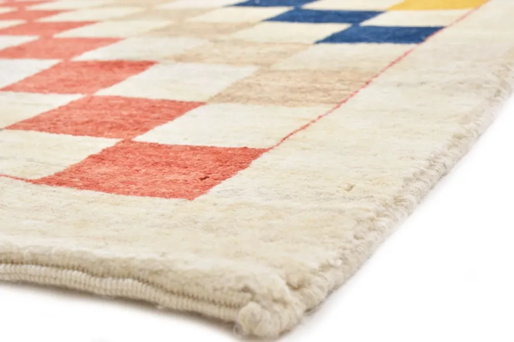 Løper Gabbeh teppe - Loribaft persisk teppe - 381 x 93 cm - flerfarget
