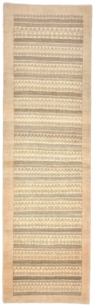 Løper Gabbeh teppe - Loribaft persisk teppe - 297 x 85 cm - sand