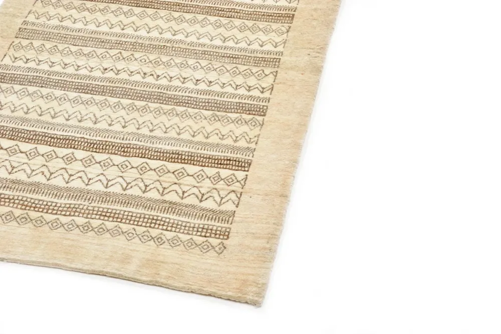 Løper Gabbeh teppe - Loribaft persisk teppe - 297 x 85 cm - sand