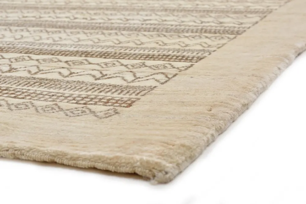 Løper Gabbeh teppe - Loribaft persisk teppe - 297 x 85 cm - sand