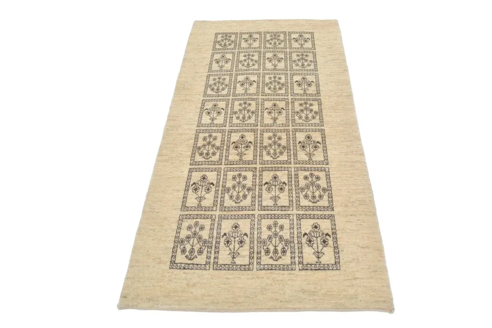 Løper Gabbeh teppe - Loribaft persisk teppe - 192 x 87 cm - sand