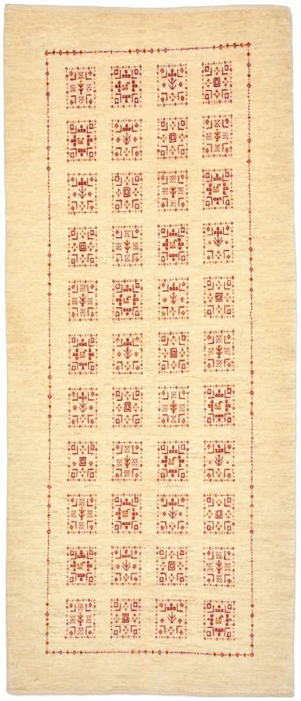 Løper Gabbeh teppe - Loribaft persisk teppe - 199 x 83 cm - natur